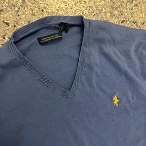 Ralph Lauren Classic Blue V-Neck Pullover